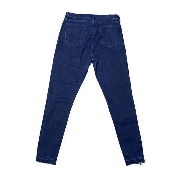 Banana Republic High Rise Skinny stretch Jeans Women's 30/10 Dark Wash Raw Hem - Picture 2 of 8